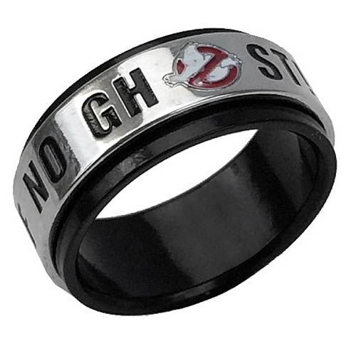 Ghostbusters No Ghost Logo Stainless Steel Band RIng