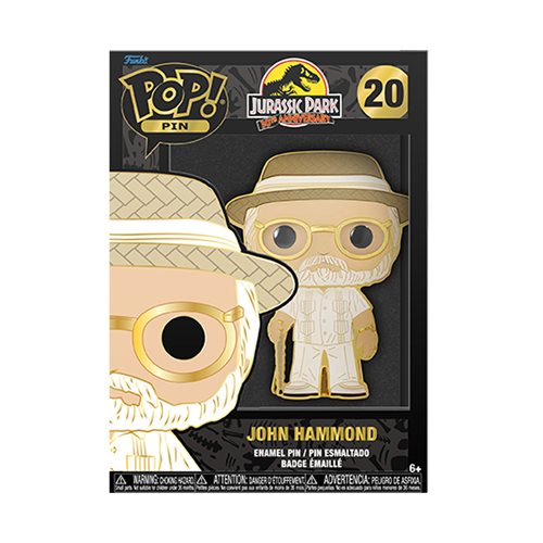 Jurassic Park 30th Anniversary John Hammond Glow-in-the-Dark Large Enamel Funko Pop! Pin #20