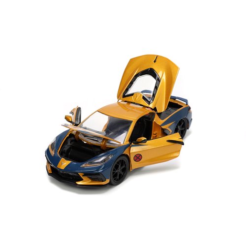 X-Men 2020 Chevrolet Corvette Stingray 1:24 Scale Die-Cast Metal Vehicle with Wolverine Figure