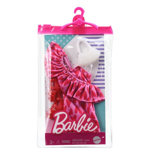 Barbie Complete Look Heart Print Ruffle Dress Fashion Pack