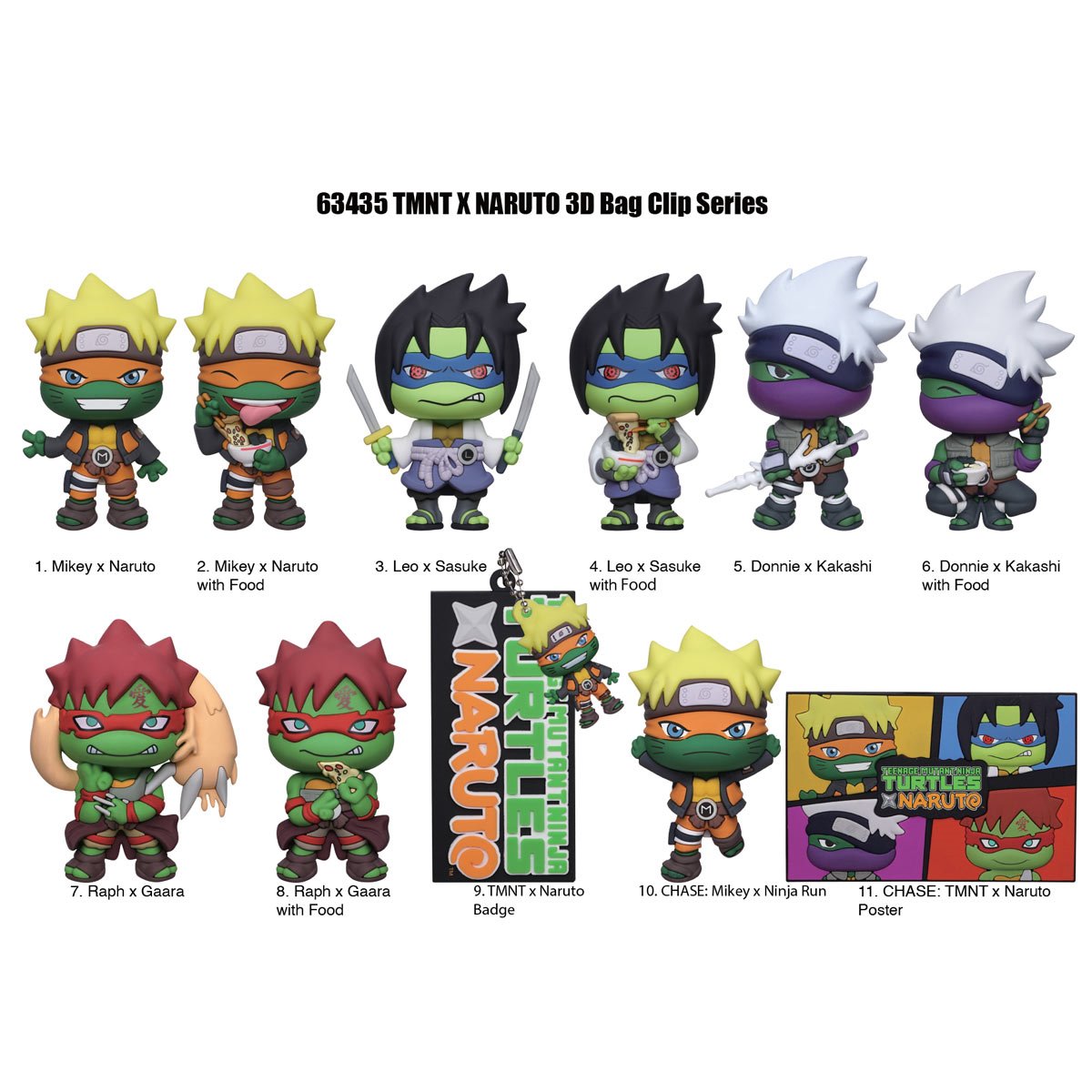 Teenage Mutant Ninja Turtles x Naruto Series 1 3D Foam Bag Clip