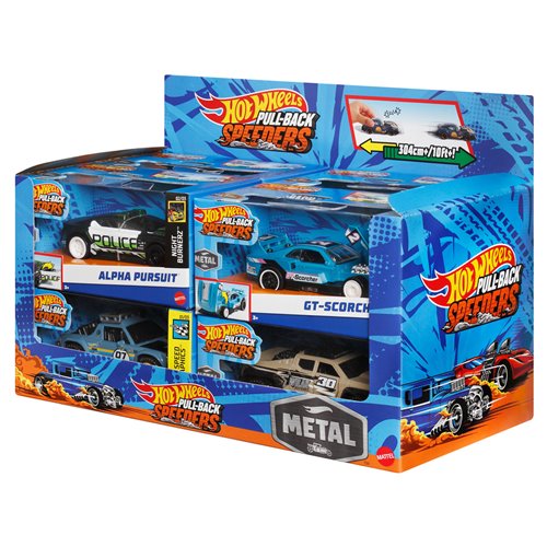 Hot Wheels Pull-Back Speeders 2024 Mix 4 Case of 12