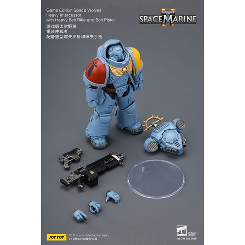 Joy Toy Warhammer 40,000 Space Marines Game Edition Space Wolves Intercessor Rifle & Pistol 1:18 Sca