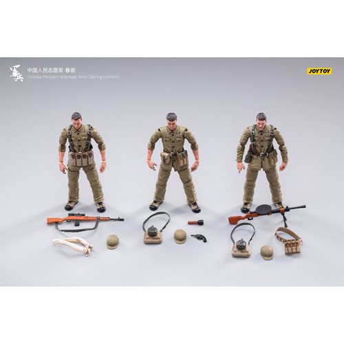 Joy Toy Chinese Peoples Volunteer Army Spring Uniform 1:18 Scale Action Figure 3-Pack