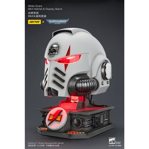 Joy Toy Warhammer 40,000 White Scars MKX 1:1 Scale Roleplay Helmet Prop Replica with Stand