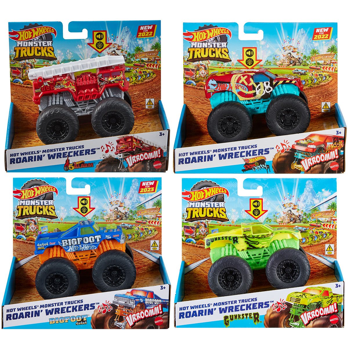 Hot Wheels Monster Trucks Roarin’ Wreckers, 1 1:43 Scale Truck