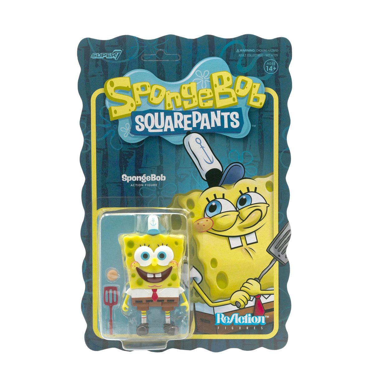 SpongeBob Squarepants Schwammkopf 3 3/4 Inch ReAction Figur Super7