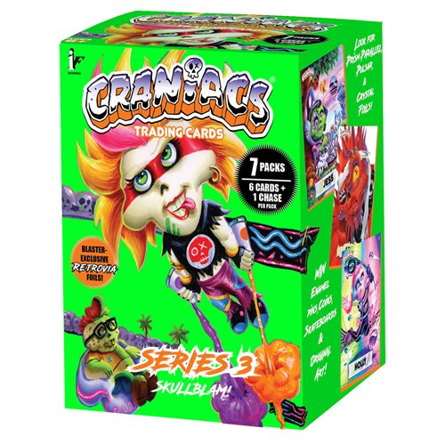Craniacs Series 3 Skullblam Blaster Box Trading Card Display of 7 Packs