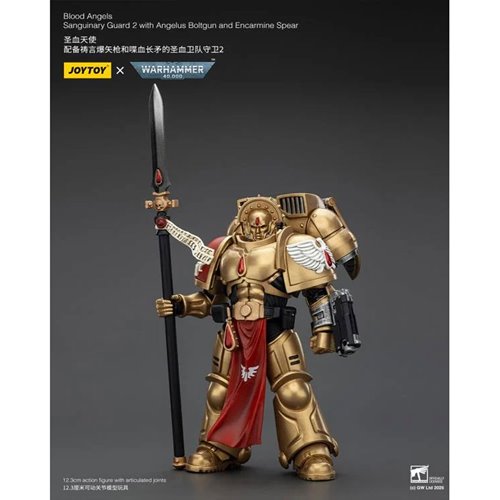 Joy Toy Warhammer 40,000 Blood Angels Sanguinary Guard 2 with Boltgun Spear 1:18 Scale Action Figure
