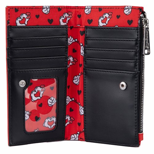 Mickey Mouse and Minnie Mouse Heart Hands Flap Wallet