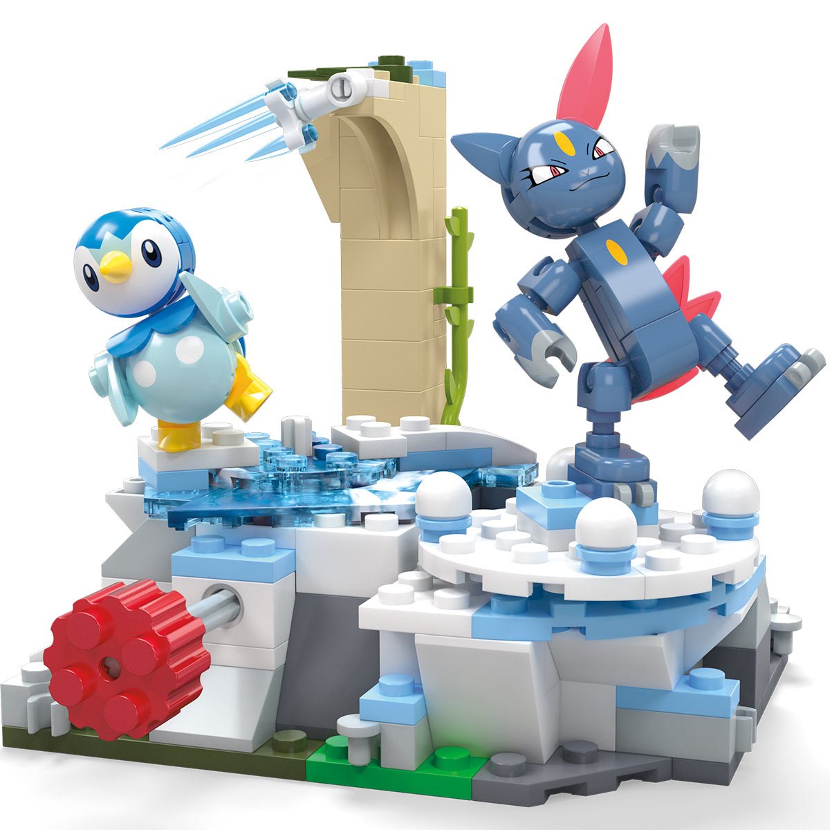 MEGA Pokémon Action Figure Building Toys, Piplup and Sneasel's Snow Day  With 171 Pieces and Motion, 2 Poseable Characters, For Kids