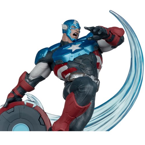 Marvel Rivals Wave 1 Captain America 1:10 Scale Posed Figure with Scene