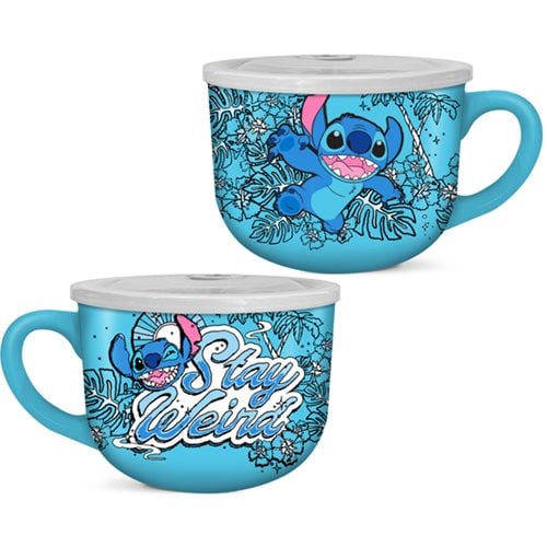 Lilo & Stitch Stay Weird 24 0z. Ceramic Soup Mug with Vented Lid