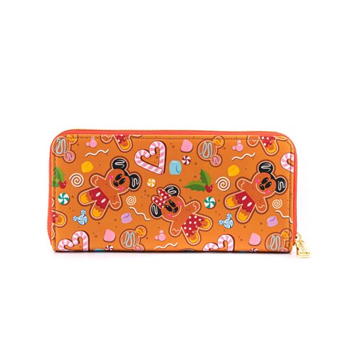 Disney Gingerbread Mickey and Minnie Mouse Zip-Around Wallet