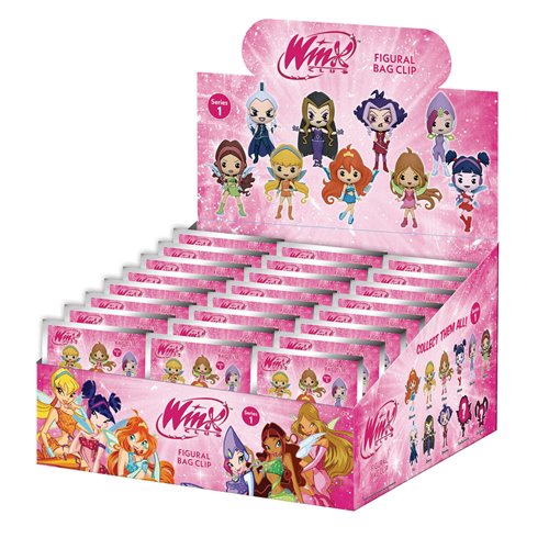 Winx Club 3D Foam Bag Clip Display Case of 24