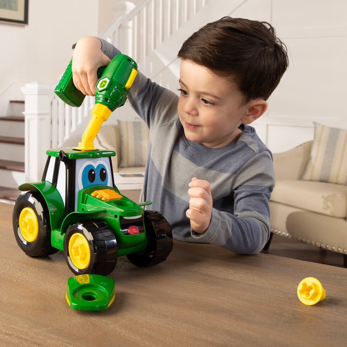 TOMY John Deer Build A Johnny Tractor Toy