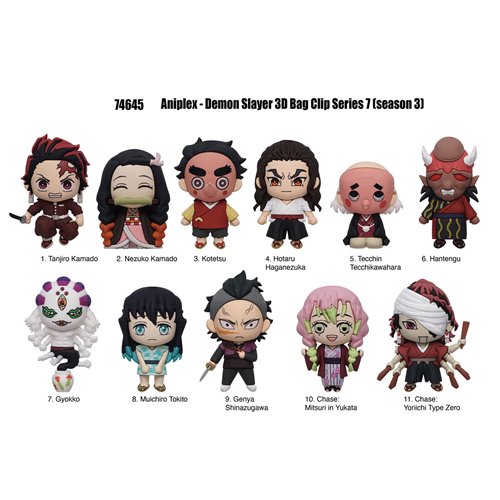 Demon Slayer Series 7 3D Foam Bag Clip Random 6-Pack