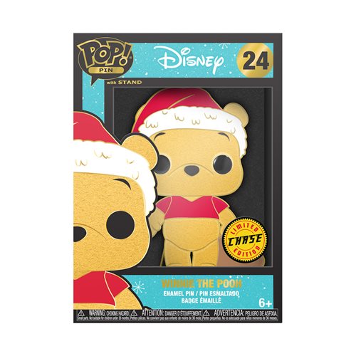 Disney Holiday Winnie The Pooh Glow-in-the-Dark Large Enamel Funko Pop! Pin #24