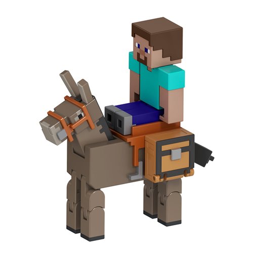 Minecraft Steve and Donkey Action Figure 2-Pack