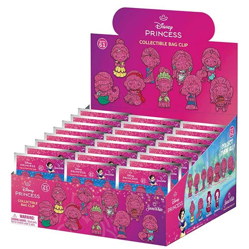 Disney Princess Care Your World Series 61 3D Foam Bag Clip Random 6-Pack