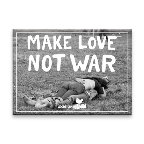 Woodstock Make Love Not War Flat Magnet