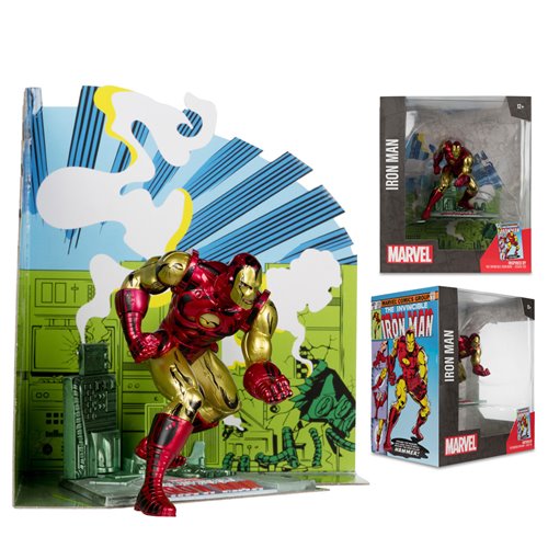 Marvel Wave 1 Iron Man The Invincible Iron Man #126 1:10 Scale Posed Figure with Scene