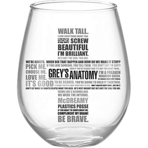 Grey's Anatomy Quotes 20 oz. Stemless Glass