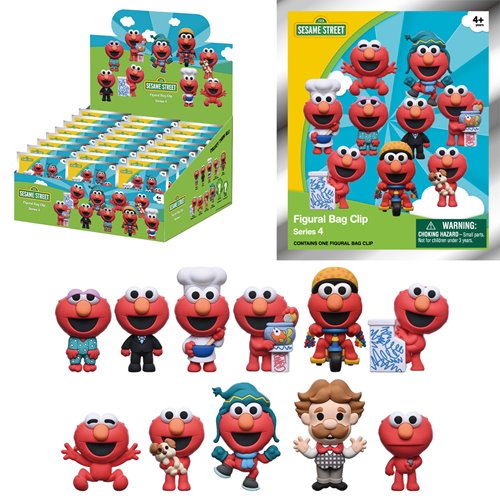 Sesame Street Series 4 3D Foam Bag Clip Display Case of 24