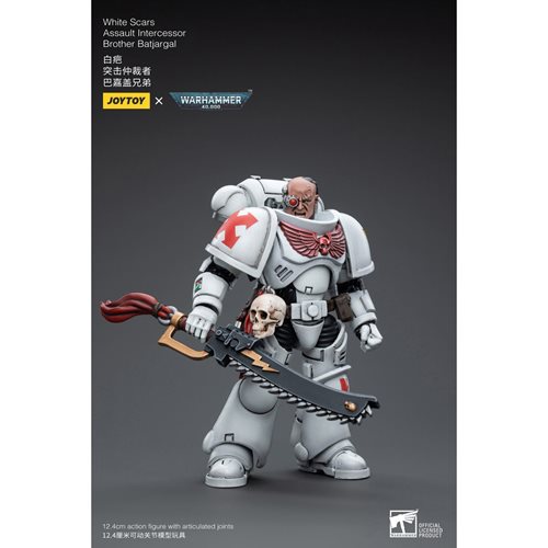Joy Toy Warhammer 40,000 White Scars Assault Intercessor Brother Batjargal 1:18 Scale Action Figure