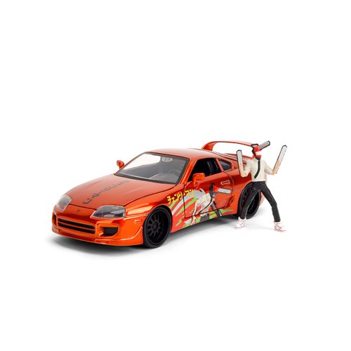 Hollywood Rides Chainsaw Man 1995 Toyota Supra 1:24 Scale Die-Cast Metal Vehicle with Chainsaw Man F