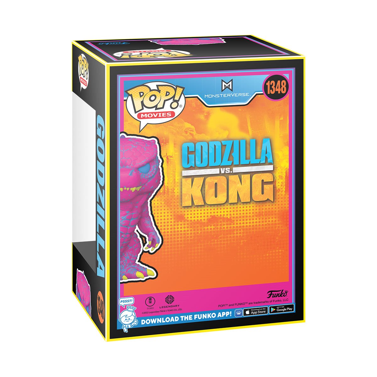 Funko Pop! Godzilla Mothra Black Light, Edizione Limitata Entertainment Earth, Vinile, Colori Neon, Effetto Glow
