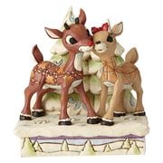 Rudolph the Red-Nosed Reindeer Rudolph and Clarice by Trees Statue by Jim Shore