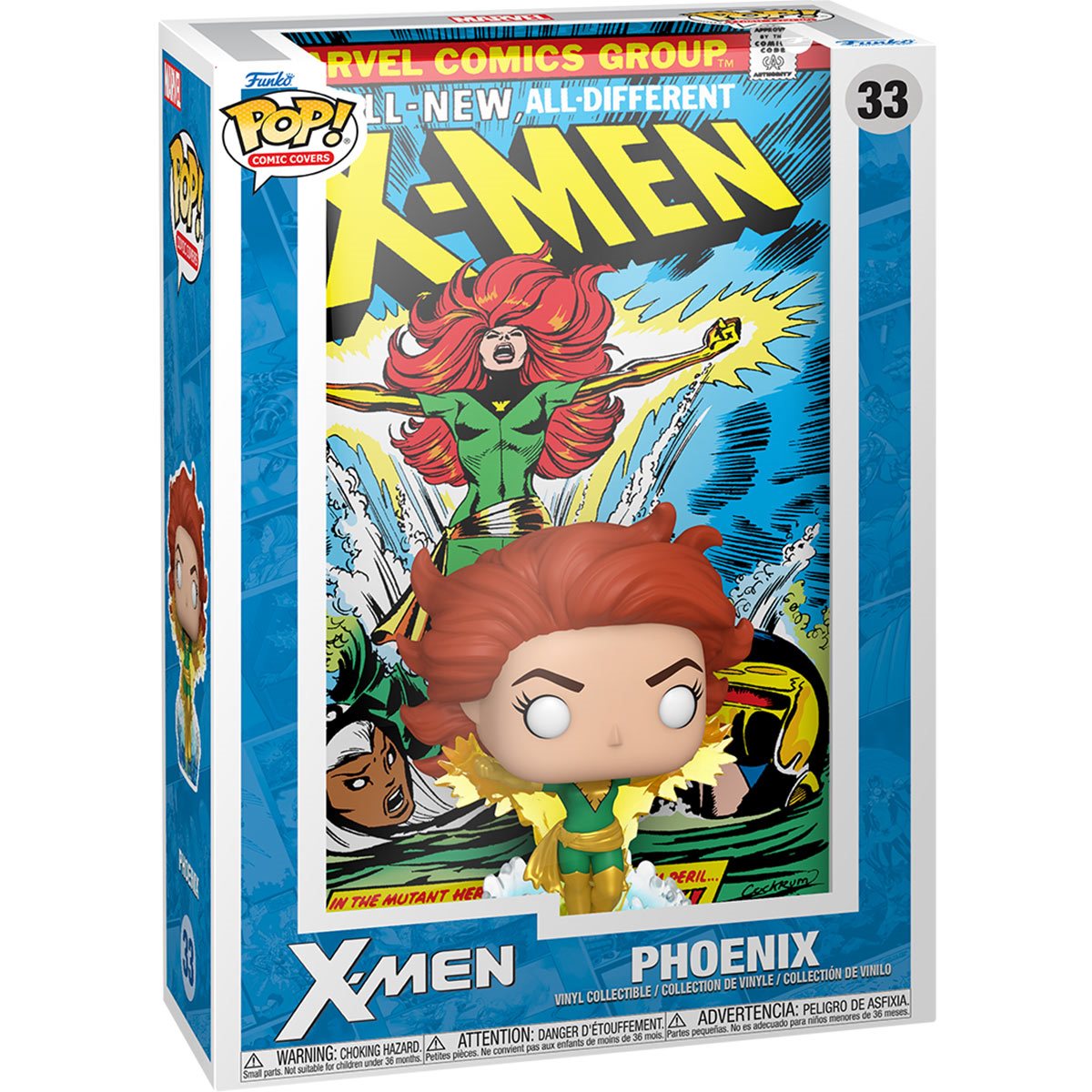 thumbnail image 2 of Marvel X-Men Burning Phoenix Icon Adult T-Shirt - Blue, 100% Cotton, Crew Neck 2 of 6
