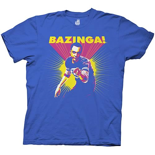 downpour dull please do not Big Bang Theory Bazinga! Sheldon Posterized Blue T-Shirt