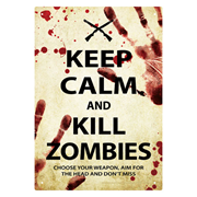 Keep Calm Kill Zombies Tin Sign