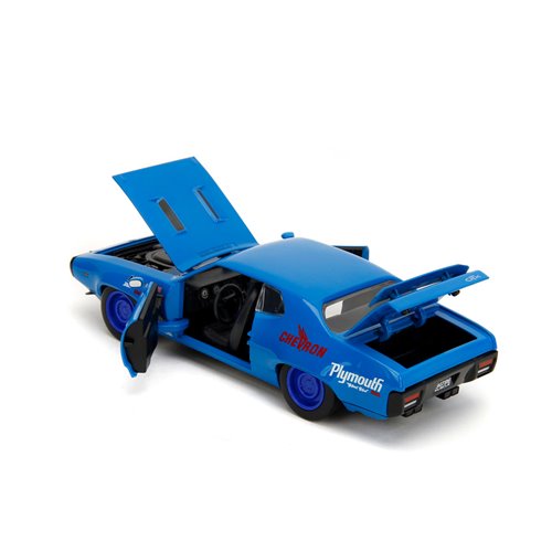 Bigtime Muscle 1972 Plymouth GTX Glossy Blue 1:24 Scale Die-Cast Metal Vehicle