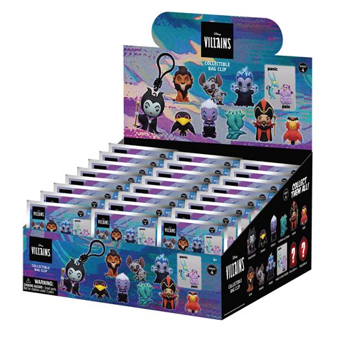 Disney Villains Series 4 3D Foam Bag Clip Display Case of 24