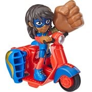 Spider-Man Spidey and His Amazing Friends Ms. Marvel Figure and Embiggen Bike Vehicle