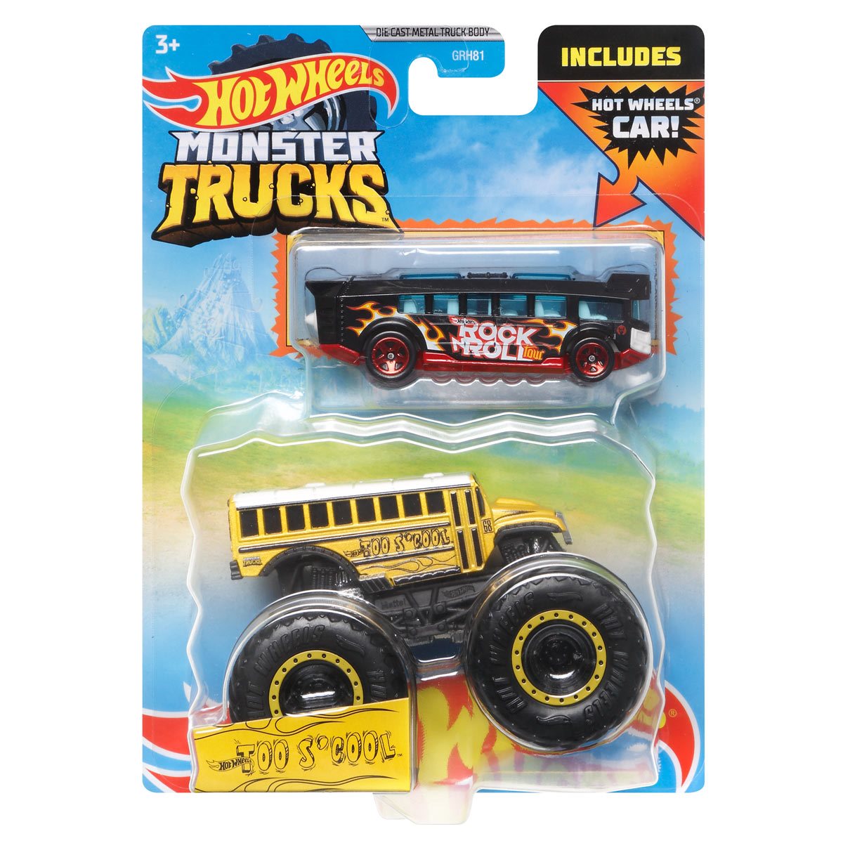 Hot Wheels Monster Truck Plus Car 1:64 Scale Vehicle 2-Pack 2024 Mix 1 –  Hot Match Collectables