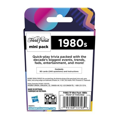 Trivial Pursuit 1980s Mini Pack Game