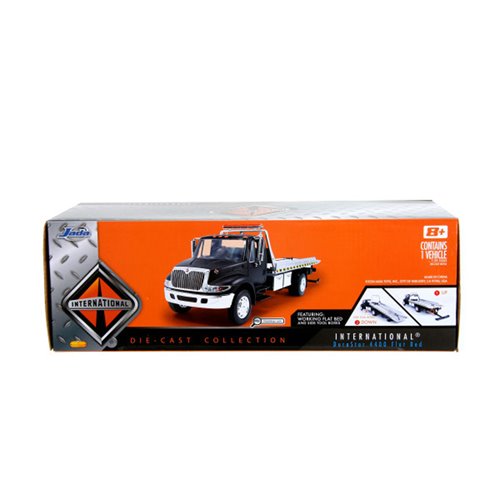 Just Trucks Durastar 4400 Flat Bed 1:24 Scale Die-Cast Metal Vehicle with Tire Rack