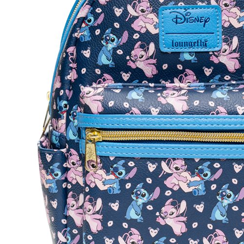 Lilo & Stitch Angel and Stitch Hearts Mini-Backpack - Entertainment Earth Exclusive