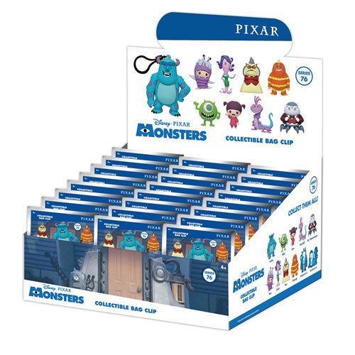 Monsters Inc. Series 76 3D Foam Bag Clip Display Case of 24