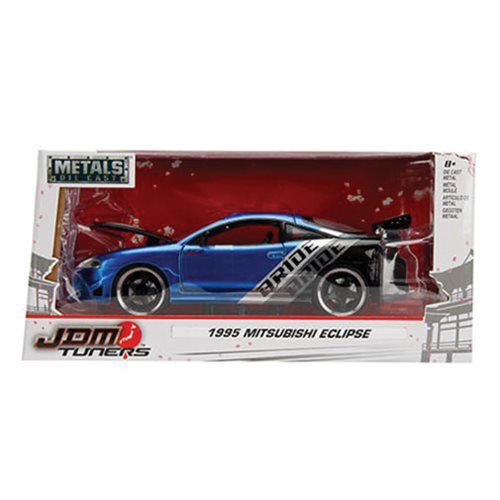JDM Tuners 1995 Mitsubishi Eclipse Candy Blue 1:24 Scale Die-Cast Metal Vehicle Set