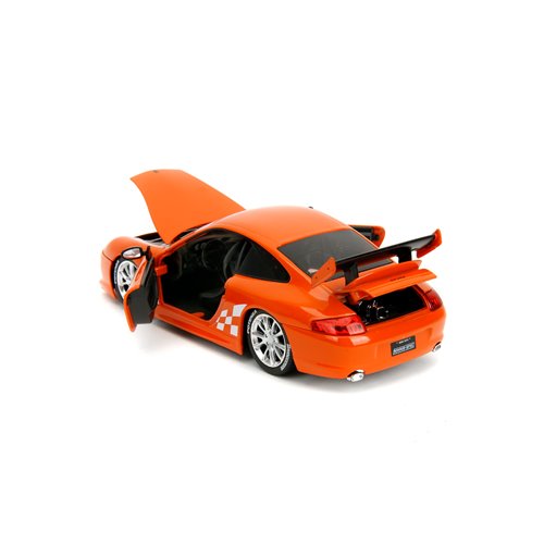 Hyper-Spec Porsche 911 GT3 RS 996 Glossy Orange 1:24 Scale Die-Cast Metal Vehicle