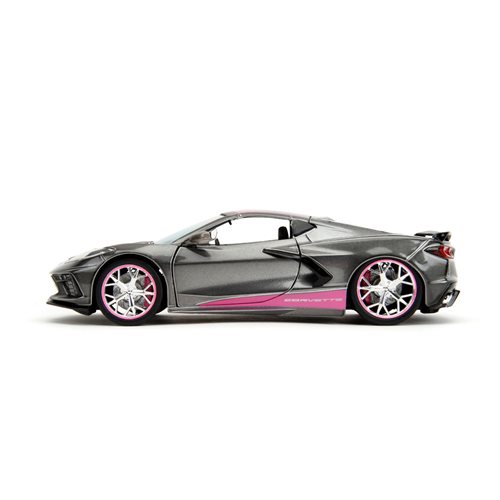 Pink Slips 2020 Corvette Stingray with Base 1:24 Scale Die-Cast Metal Vehicle
