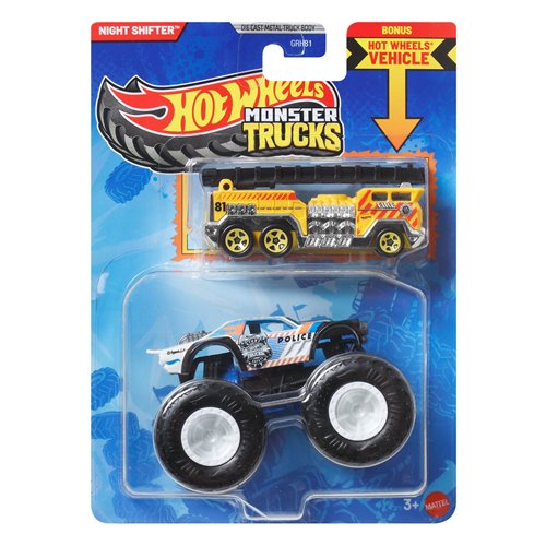 Hot Wheels Monster Truck Plus Car 1:64 Scale Vehicle 2-Pack 2026 Mix 1 Case of 8