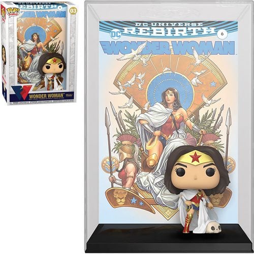 Wonder Woman 80th Rebirth on Throne Funko Pop! Comic Cover with Figure #03