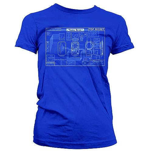 Warehouse 13 Farnsworth Blueprint Juniors Shirt