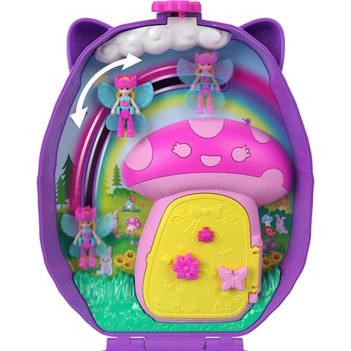 Polly Pocket Hedgehog Mom and Baby Wearable Compact Playset